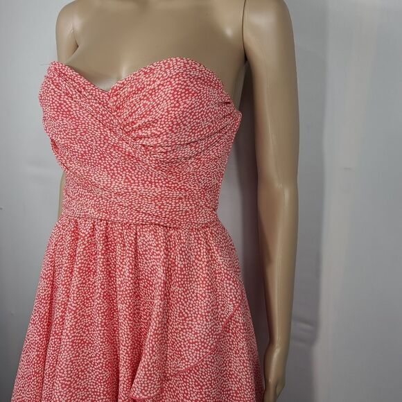 B.Darlin Pink and White Polka Dot Strapless Dress - Picture 8 of 9